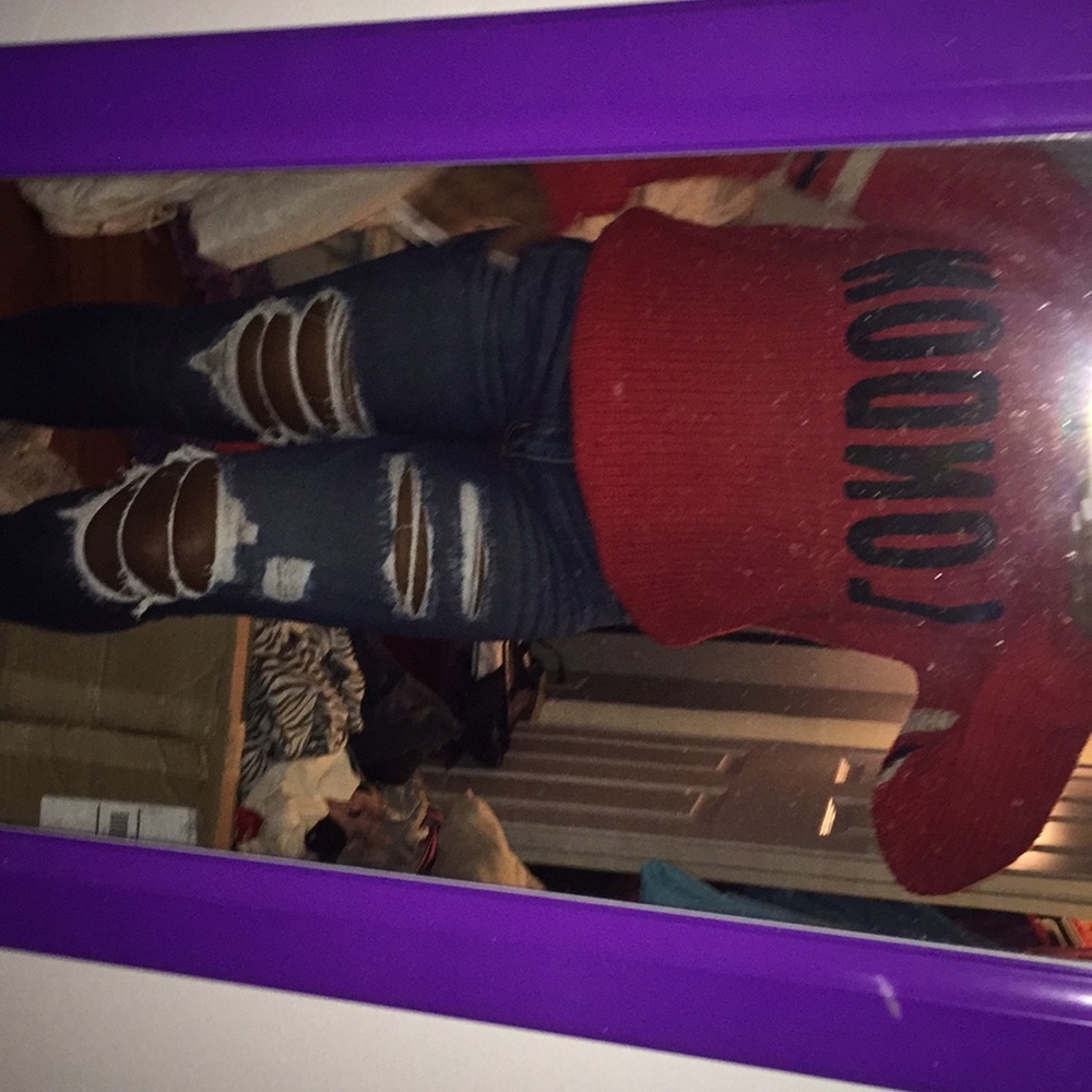 Red London sweater